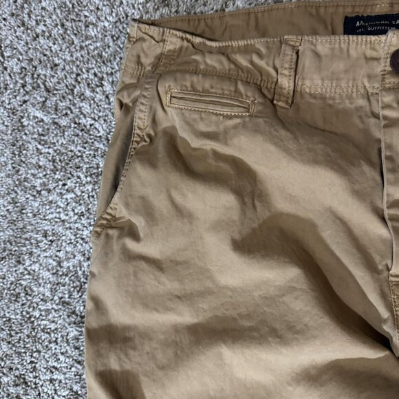 American Eagle Pants Mens 34x32 Khaki Relaxed Straight Chino Cotton Casual - Picture 4 of 13